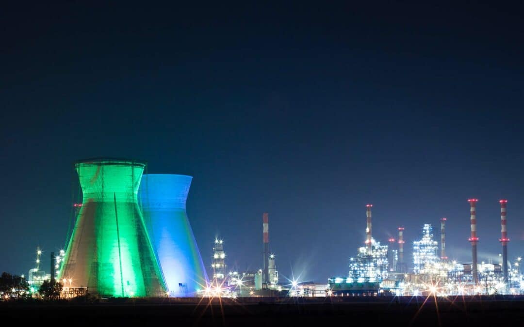 Oil Refinery at Night